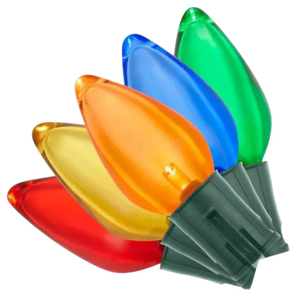 100 Count Multicolor Steady Lit C9 LED Lights Super Bright Home Accents NEW